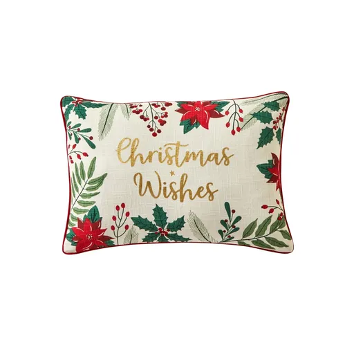 Vankúšik s potlačou imela a vianočnej hviezdy