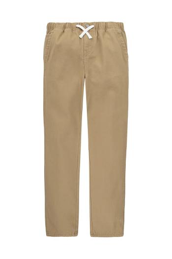 Detské bavlnené nohavice Levi's LOOSE FIT PULL-ON PANTS zelená farba, jednofarebné, 9EL221