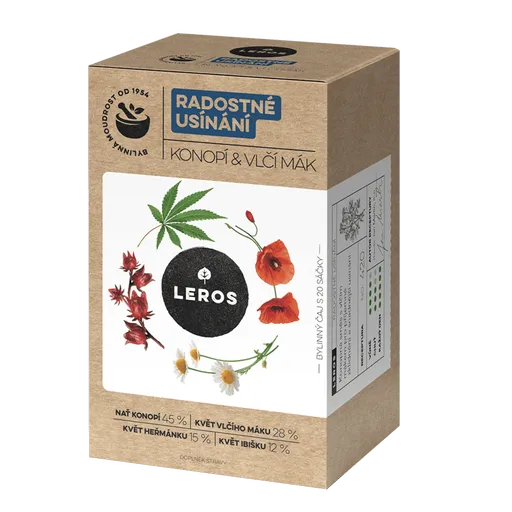 LEROS Radostné zaspávanie konope&vlčí mak 20 vrecúšok