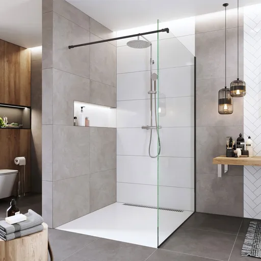 Mereo Sprchová stena WALK IN, Novea, 70x200 cm, čierny ALU, sklo Číre CK10600HB