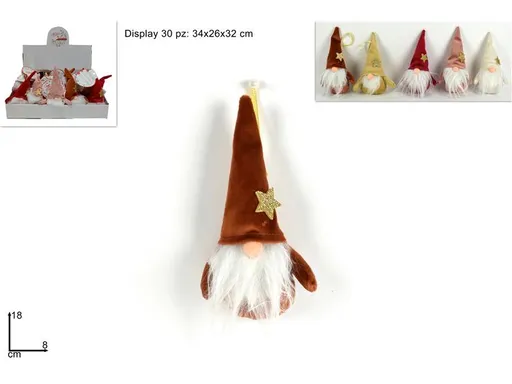 MAKRO - Škriatok vianočný 18cm různé farby