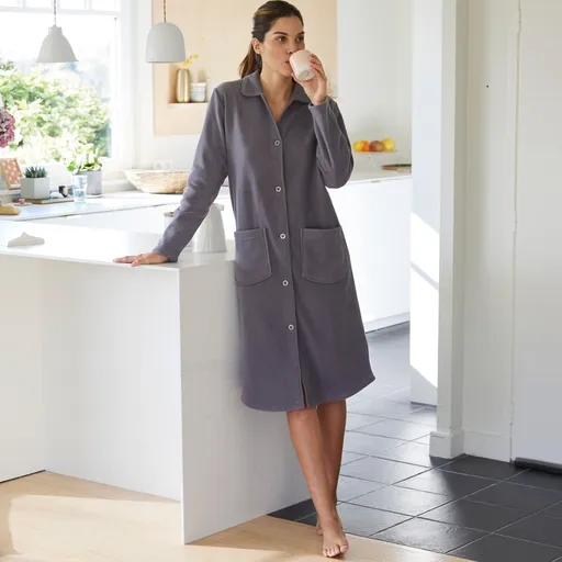 Fleecový župan so zapínaním na gombíky