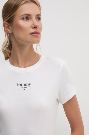 Tričko Tommy Jeans dámske, biela farba, DW0DW18397