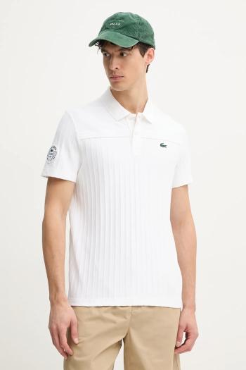 Polo tričko Lacoste pánske, biela farba, s nášivkou, DH8960