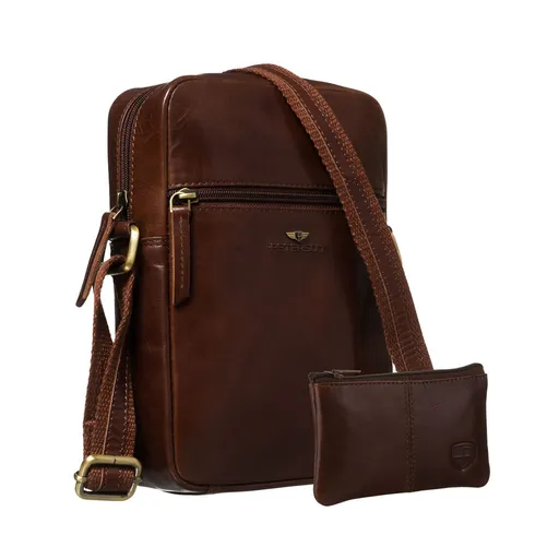 Pánska hnedá kožená crossbody taška – kompaktná, praktická a štýlová