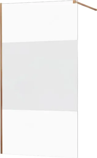 MEXEN/S - KIOTO Sprchová zástena WALK-IN 110x200 cm 8 mm, ružové zlato, Transparent / matné sklo 800-110-101-60-35
