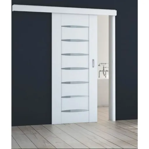 Posuvný systém na stenu Naturel pre dvere 70cm biely matny POSUVNSBM70