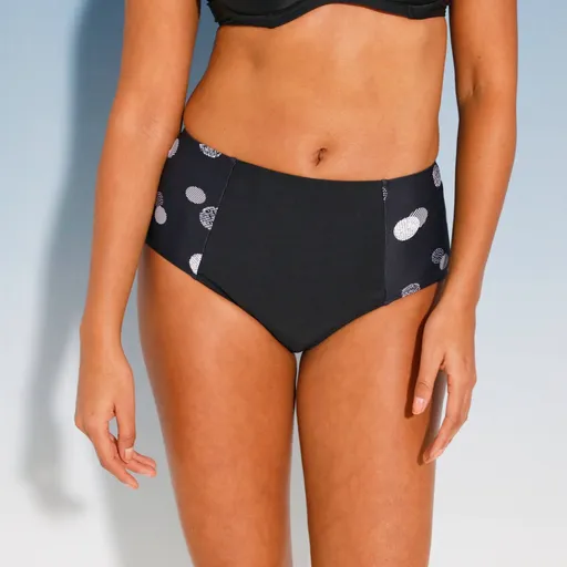 Plavkové vysoké nohavičky Davao s bodkovanou potlačou