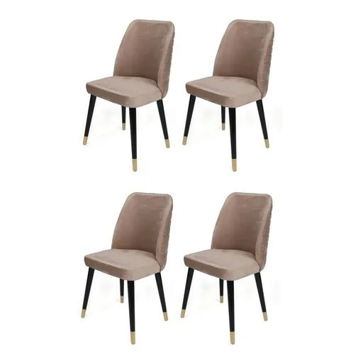 Súprava jedálenských stoličiek Hugo Beige and Black, 4 ks