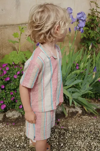 Detská ľanová košeľa Konges Sløjd VENICE SS SHIRT