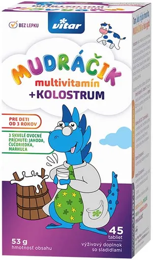 Vitar Mudráčik Multivitamín + Kolostrum 45 ks