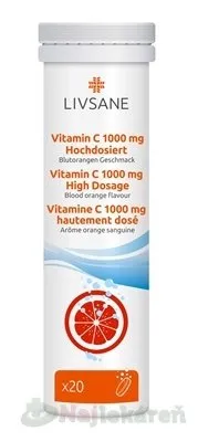 Livsane Vitamín C pomaranč 20 šumivých tabliet