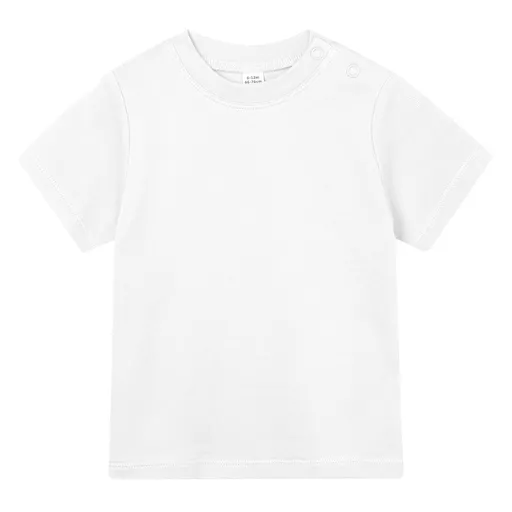 Babybugz Jednofarebné dojčenské tričko - Biela | 18-24 mesiacov