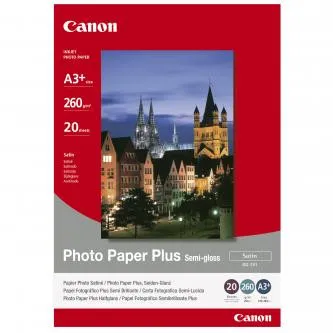 Canon Photo Paper Plus Semi-Glossy, SG-201 A3+, foto papier, pololesklý, saténový typ 1686B032, biely, A3+, 13x19", 260 g/m2, 20 ks,