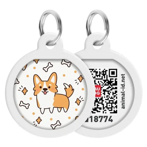 WAUDOG Identifikačná známka QR Corgi 1 kus, Veľkosť: S