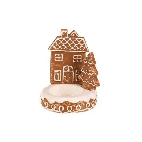 Keramický svietnik Domček perník na čaj. sviečku