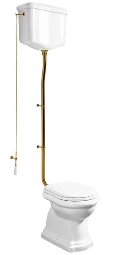 KERASAN - RETRO WC misa s nádržkou, spodný odpad, biela-bronz WCSET17-RETRO-SO