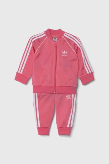 Detská tepláková súprava adidas Originals ružová farba