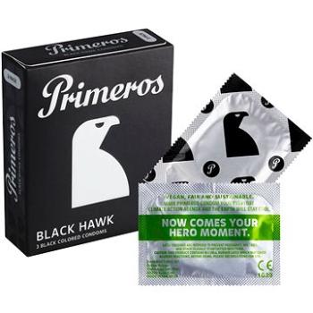 PRIMEROS Black Hawk kondómy čiernej farby, 3 ks (8594068382113)