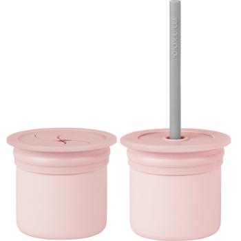 Minikoioi Sip+Snack Set jedálenská sada pre deti Pinky Pink / Powder Grey 1 ks