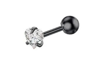 Troli Slušivý titánový piercing so srdiečkom VSE6015SB-PET