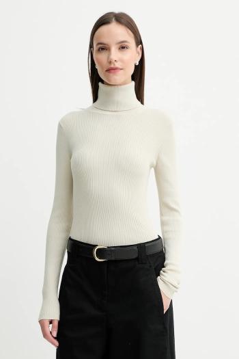 Sveter Calvin Klein Jeans béžová farba, ľahký, s rolákom, LV047D350G