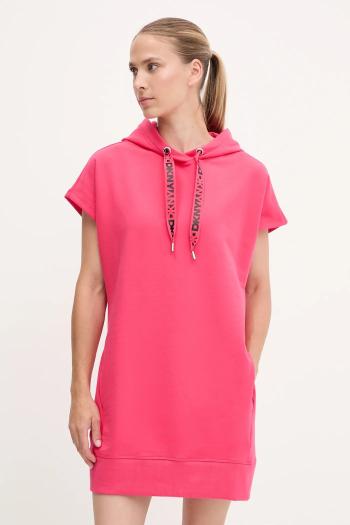 Šaty Dkny ružová farba, mini, rovný strih, DP5D4908