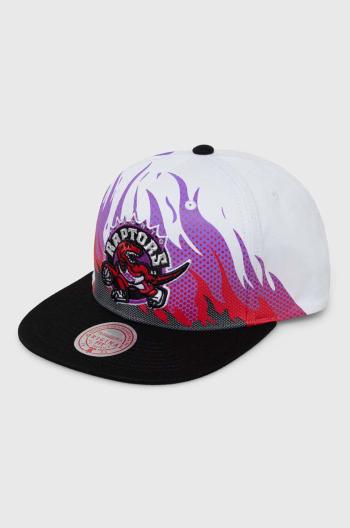 Bavlnená šiltovka Mitchell&Ness TORONTO RAPTORS biela farba, vzorovaná