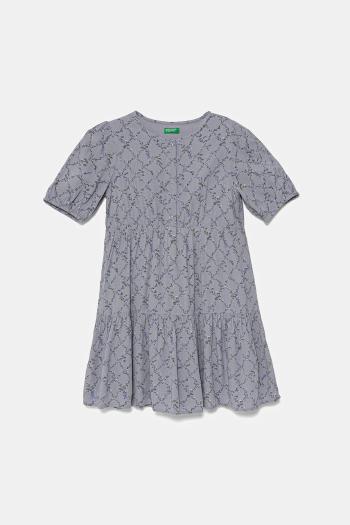 Dievčenské šaty United Colors of Benetton fialová farba, mini, áčkový strih, 4KEUCV03E