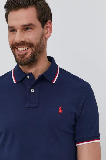 Polo tričko Polo Ralph Lauren pánske, tmavomodrá farba, jednofarebné, 710842621003