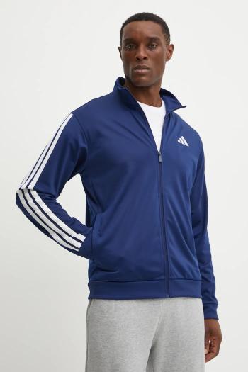Mikina adidas 3-Stripes pánska, tmavomodrá farba, s nášivkou, JI8817