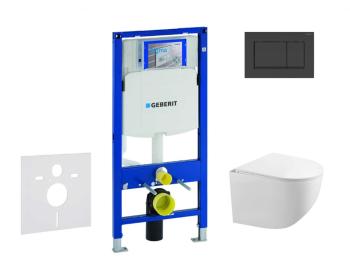 GEBERIT - Duofix Set predstenovej inštalácie, klozetu Gaia a dosky softclose, tlačidlo Sigma30, matná čierna/čierna SANI11CA5105
