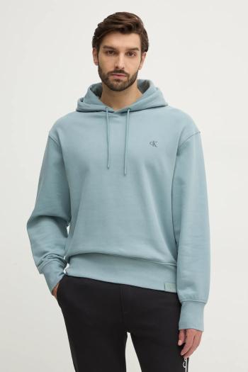 Bavlnená mikina Calvin Klein Jeans pánska, s kapucňou, jednofarebná, J30J326748
