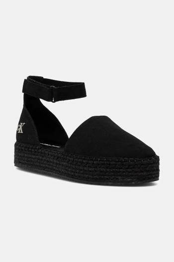 Espadrilky Calvin Klein Jeans FLATFORM ESPADRILLE SLING MG čierna farba, na platforme, YW0YW01735