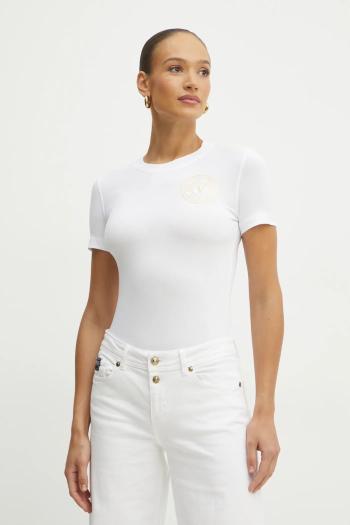 Tričko Versace Jeans Couture dámske, biela farba, 78HAHT00 CJ03T