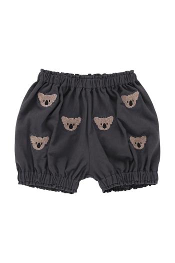 Detské bavlnené šortky Donsje Carson Bloomers Koalas šedá farba, s nášivkou, 3029804