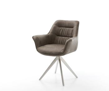 Kaira-Flex otočná stolička taupe vintage krížová základňa štvorcová