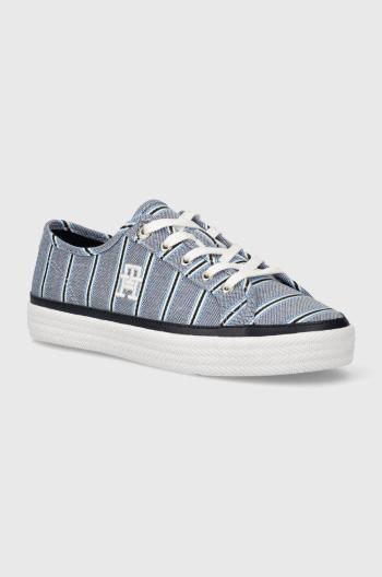 Tenisky Tommy Hilfiger VULC CANVAS SNEAKER SHIRTING dámské, FW0FW07672