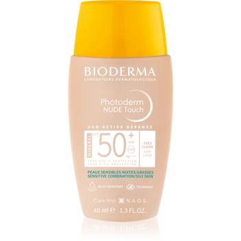 Bioderma Photoderm Nude Touch minerálny opaľovací fluid na tvár SPF 50+ odtieň Very light 40 ml