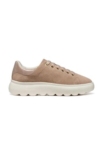 Kožené tenisky Geox D SPHERICA EC4.1 béžová farba, D45TCD 022HH C8AQ6