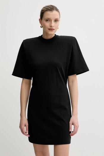Bavlnené šaty Pinko čierna farba, mini, rovný strih, 105220 A2M2