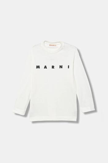 Bavlnené tričko Marni MT291U T-SHIRT béžová farba, s potlačou, M01603