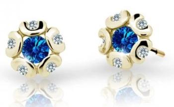 Cutie Jewellery Zlaté detské náušnice C2178-30-X-1 modrá