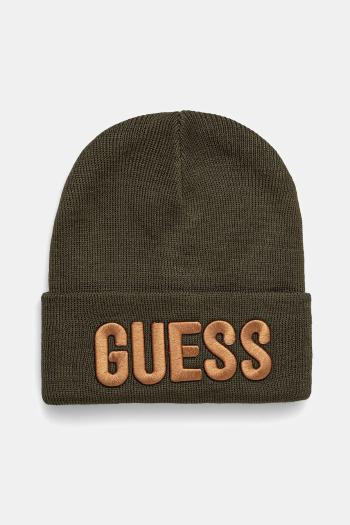 Detská čiapka Guess zelená farba biela, z tenkej pleteniny, L0BZ00 Z2QO0