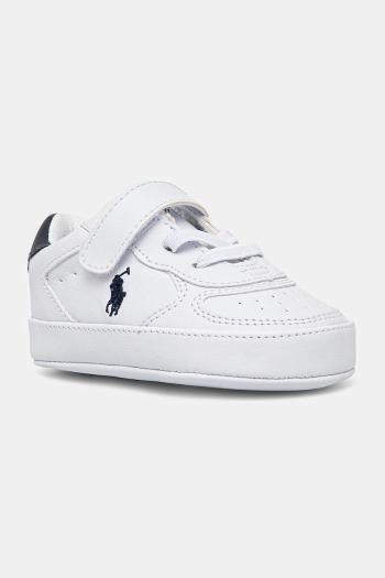 Topánky pre bábätká Polo Ralph Lauren MASTERS COURT PS LAYETTE biela farba, RL02367103