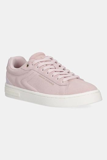 Semišové tenisky Armani Exchange ružová farba, XW001619 AF17445 U4012