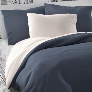 Kvalitex Saténové obliečky Luxury Collection biela/tmavosivá, 140 x 220 cm, 70 x 90 cm