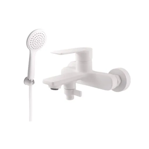 Vaňová batéria RAV SLEZÁK Nil so sprchovacím setom biela matná NL154.5/1BMAT