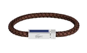 Lacoste Hnedý kožený náramok pre mužov Rockel 2040450