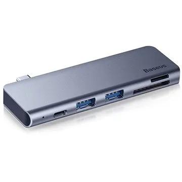Baseus Harmonica Five-in-one HUB Adaptér, Grey (CAHUB-K0G)